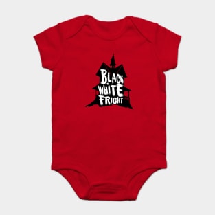 Black & White Fright Haunted House Baby Bodysuit